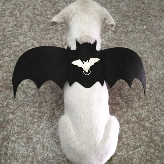 HKM-5716541 Halloween Bat Wings Costume for Dogs and Cats - Adjustable Chest Strap in Black