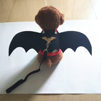 HKM-5716541 Halloween Bat Wings Costume for Dogs and Cats - Adjustable Chest Strap in Black