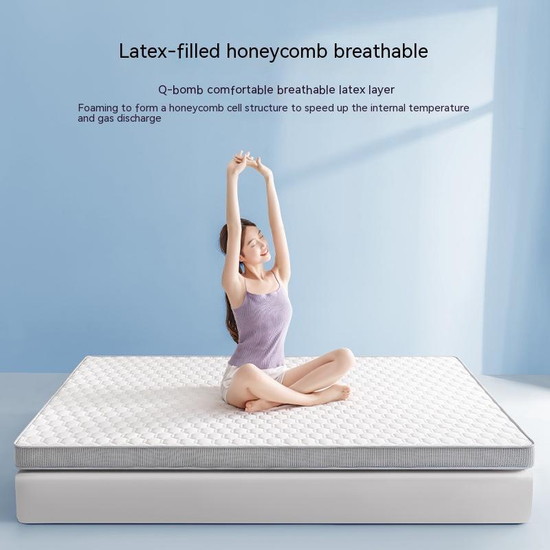 HKM-571667 Memory Foam Latex Mattress with Upgraded Lamb Fleece Cover, 10cm Thickness, Available in White and Grey