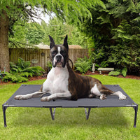 HKM-5716797 Elevated Large Outdoor Pet Camping Bed for All Seasons - Easy to Clean, Dark Gray