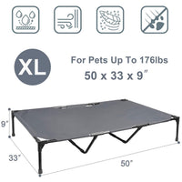 HKM-5716797 Elevated Large Outdoor Pet Camping Bed for All Seasons - Easy to Clean, Dark Gray