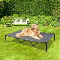HKM-5716797 Elevated Large Outdoor Pet Camping Bed for All Seasons - Easy to Clean, Dark Gray