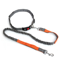 HKM-5717949 Elastic Traction Rope Dog Leash with Waistband and Reflective Strip for Hands-Free Walking and Jogging
