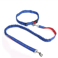 HKM-5717949 Elastic Traction Rope Dog Leash with Waistband and Reflective Strip for Hands-Free Walking and Jogging