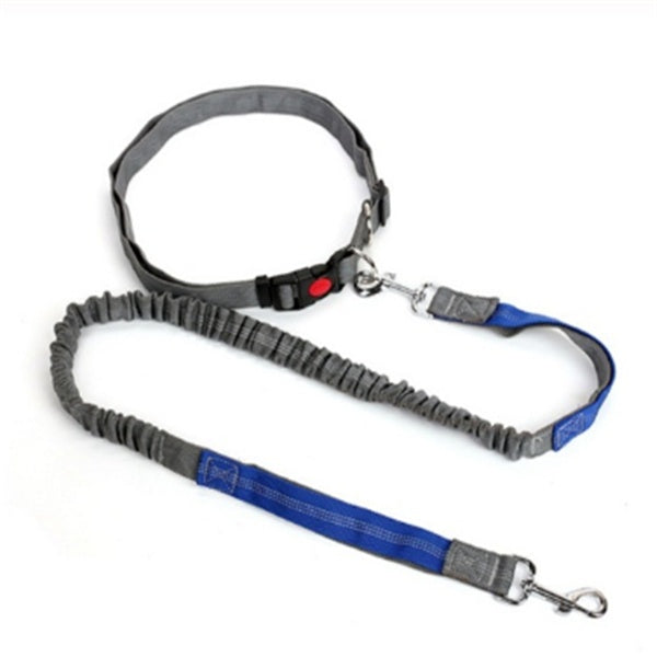 HKM-5717949 Elastic Traction Rope Dog Leash with Waistband and Reflective Strip for Hands-Free Walking and Jogging