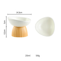 HKM-5718333 Ceramic Pet Bowl Collection with Vertical Pattern Design in Multiple Shapes and Colors