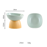 HKM-5718333 Ceramic Pet Bowl Collection with Vertical Pattern Design in Multiple Shapes and Colors