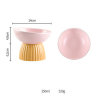 HKM-5718333 Ceramic Pet Bowl Collection with Vertical Pattern Design in Multiple Shapes and Colors