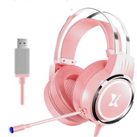 HKM-571859 Upgraded 7.1 Surround Sound Wired Gaming Headset with Protein Earmuffs for PC
