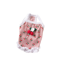 HKM-5718717 Casual Cat and Small Dog Vest Skirt Outfit for Spring and Summer - Available in Red and Pink