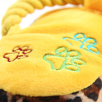 HKM-5718973 Plush Dog Slippers Toy – Sounding Pet Plaything in Blue, Pink, and Yellow