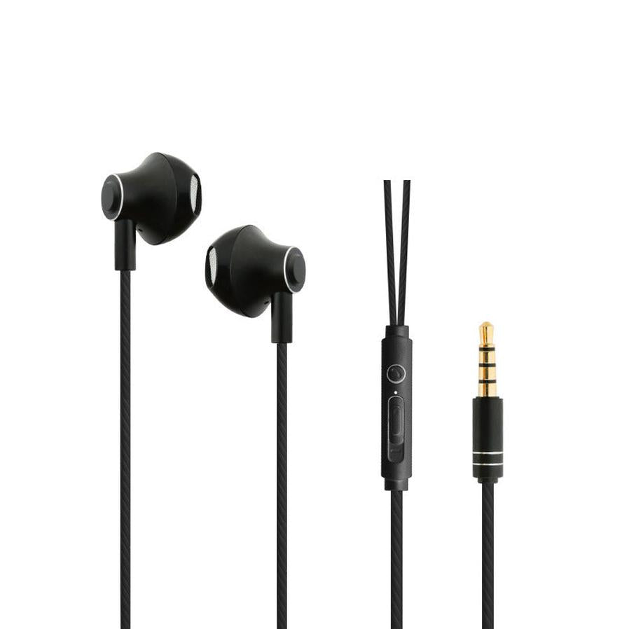 HKM-571987 Universal In-Ear Headphones with Metal Design and 3.5mm Straight Plug for Sports Use