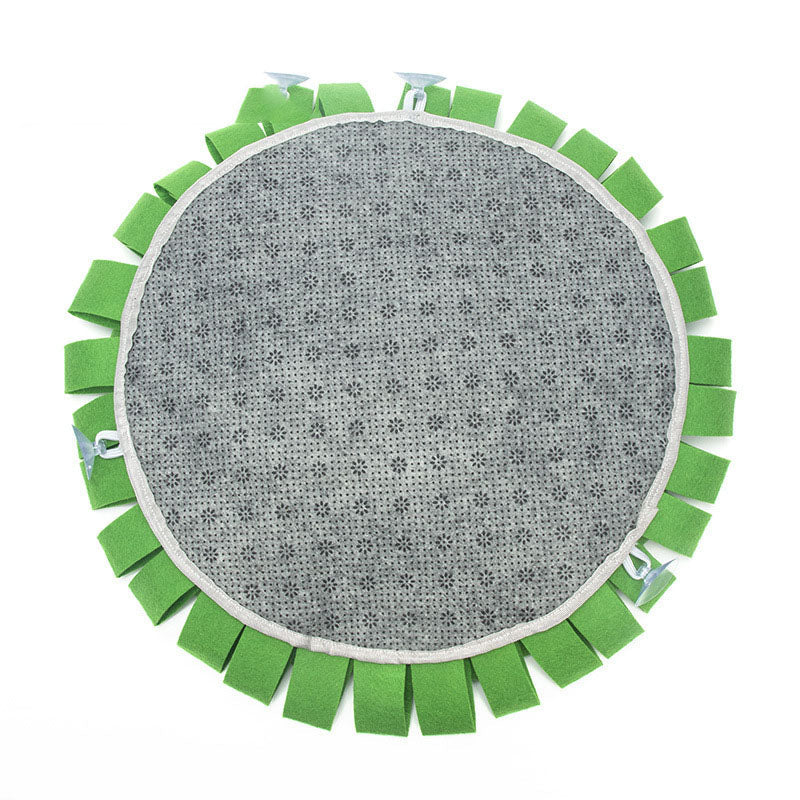 HKM-5719997 Pet Flower Ball Foraging Sniffing Mat - Felt Cloth, Purple and Yellow Flowers, 48x48x7 cm