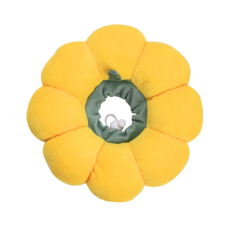 HKM-5720125 Sunflower Cat Licking Collar - Crystal Velvet, Waterproof Options Available