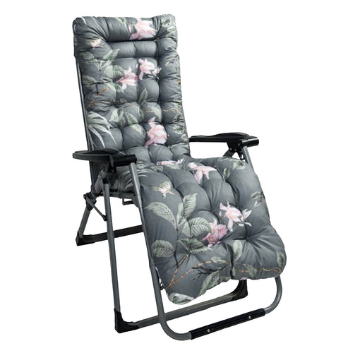 HKM-572051 Chaise Lounger Cushion for Recliners and Rocking Chairs - Soft Polyester with Secure Straps, Ideal for Indoor and Outdoor Use