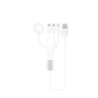 HKM-572051 Four-in-One Charging Cable for Apple and Android Devices with Type-C, Micro, iPhone, and iWatch Compatibility