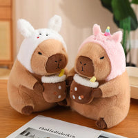 HKM-572115 Capybara Plush Toys in Various Designs: Dinosaur, Unicorn, Avocado, and Rabbit Styles