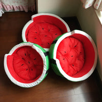 HKM-5722173 Cozy Watermelon Pet Bed for Small Dogs and Cats - Soft Shu Cotton Design for Autumn and Winter Comfort