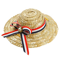 HKM-5722301 Stylish Straw Hat for Pet Shade - Perfect for Cats and Dogs