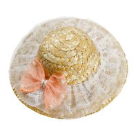 HKM-5722301 Stylish Straw Hat for Pet Shade - Perfect for Cats and Dogs