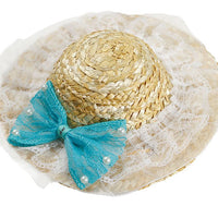 HKM-5722301 Stylish Straw Hat for Pet Shade - Perfect for Cats and Dogs