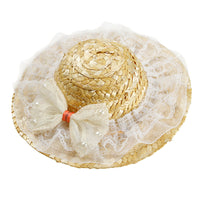 HKM-5722301 Stylish Straw Hat for Pet Shade - Perfect for Cats and Dogs