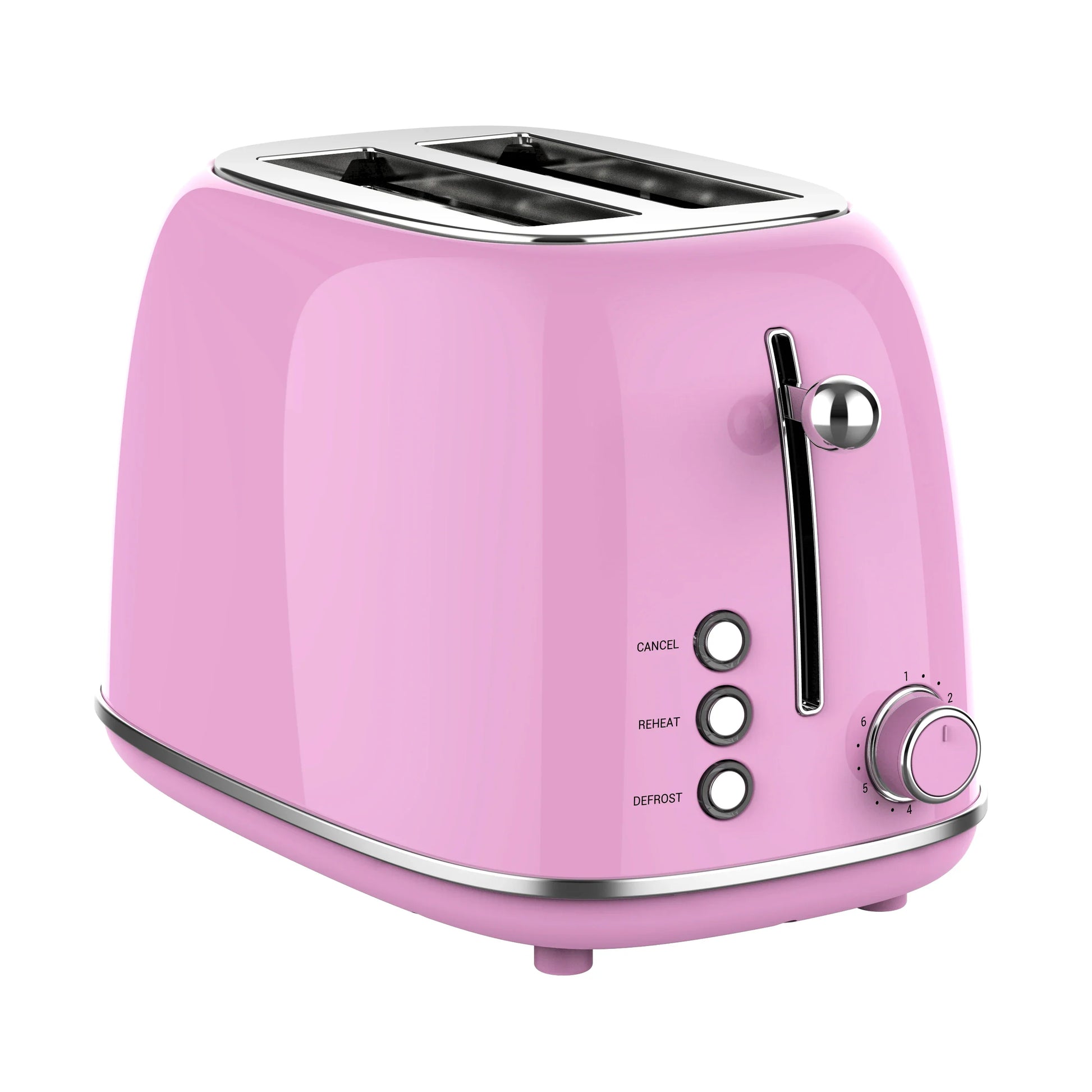 HKM-572563 Extra Wide Slot 2-Slice Toaster with Reheat, Defrost, Cancel Functions and 6 Browning Settings, Retro Design
