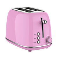 HKM-572563 Extra Wide Slot 2-Slice Toaster with Reheat, Defrost, Cancel Functions and 6 Browning Settings, Retro Design