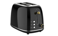 HKM-572563 Extra Wide Slot 2-Slice Toaster with Reheat, Defrost, Cancel Functions and 6 Browning Settings, Retro Design