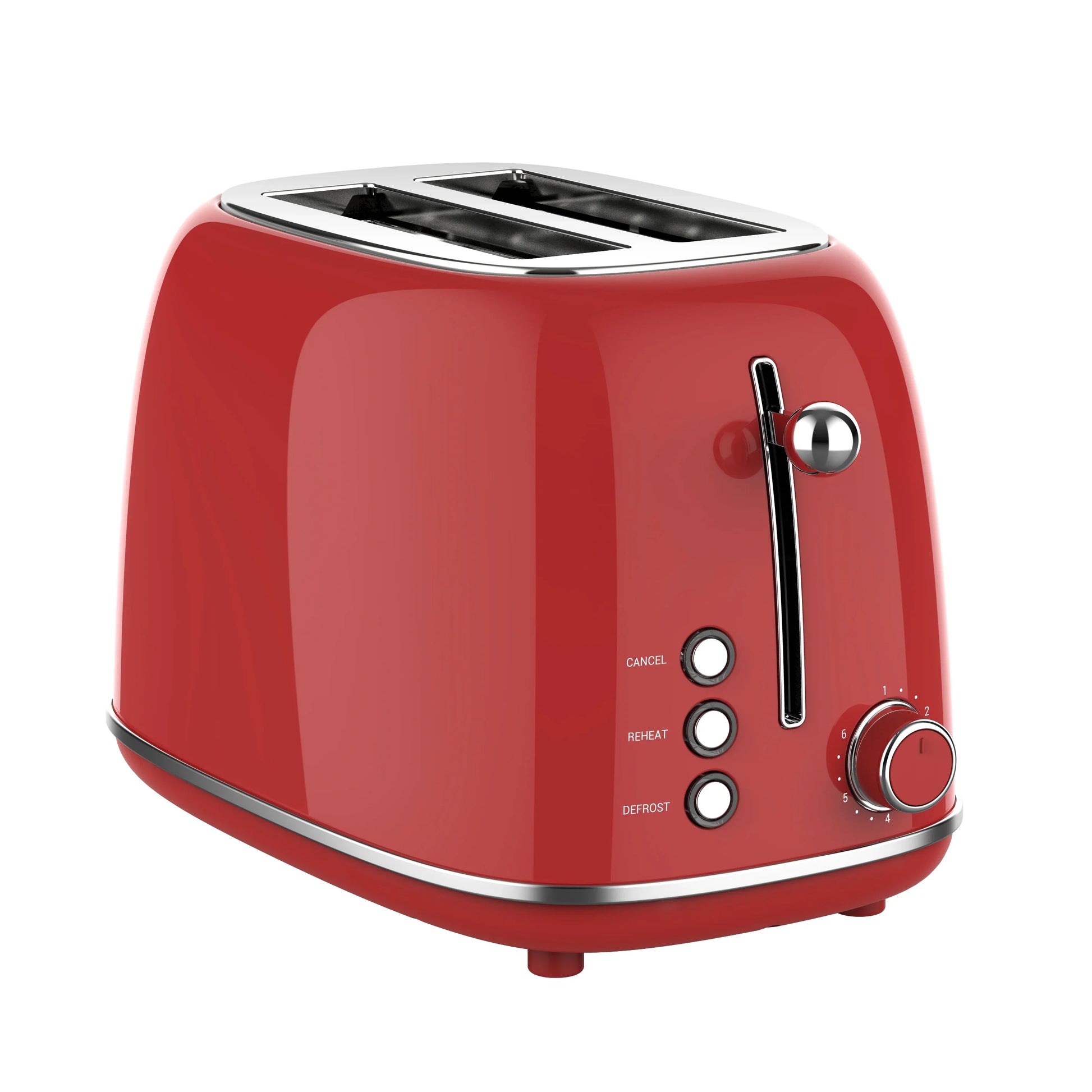 HKM-572563 Extra Wide Slot 2-Slice Toaster with Reheat, Defrost, Cancel Functions and 6 Browning Settings, Retro Design