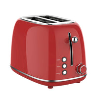 HKM-572563 Extra Wide Slot 2-Slice Toaster with Reheat, Defrost, Cancel Functions and 6 Browning Settings, Retro Design