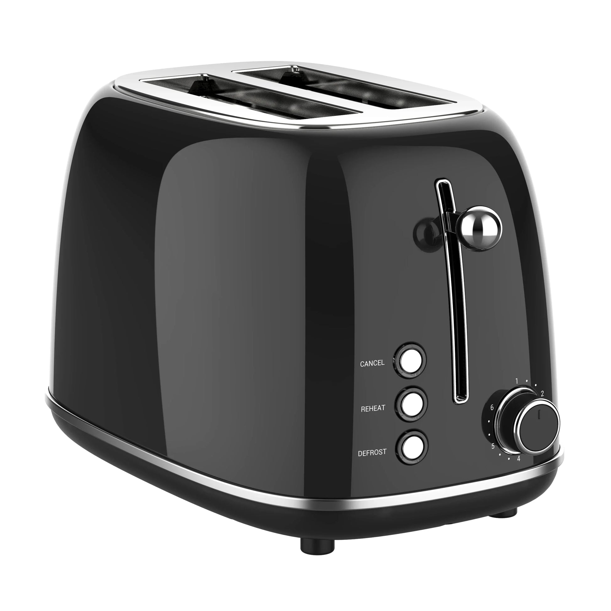 HKM-572563 Extra Wide Slot 2-Slice Toaster with Reheat, Defrost, Cancel Functions and 6 Browning Settings, Retro Design
