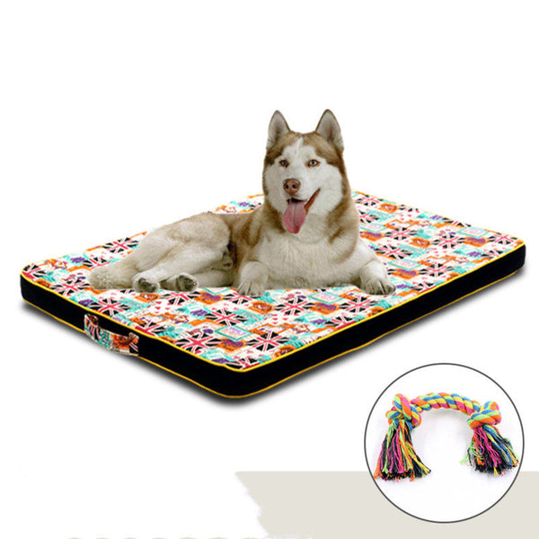 HKM-5725757 Large Outdoor Dog Mat - Waterproof, Bite Resistant, Soft Canvas, Non-Slip Design