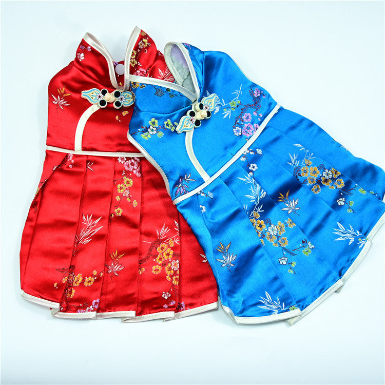HKM-5726269 Elegant Brocade Dress for Female Pets - Spring, Summer & Autumn Style