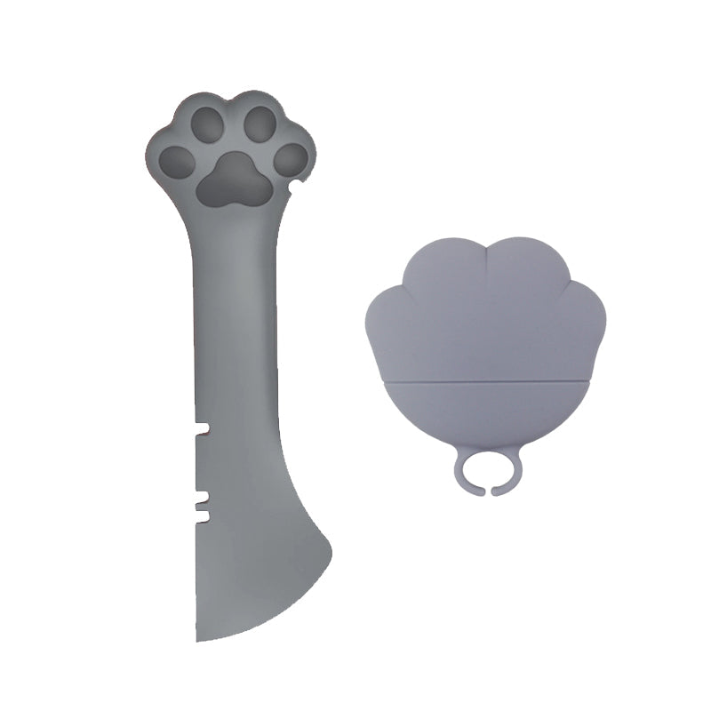 HKM-5727165 Multifunctional Pet Food Spoon and Can Opener for Cats and Dogs, Silicone Scoop and Lid Set
