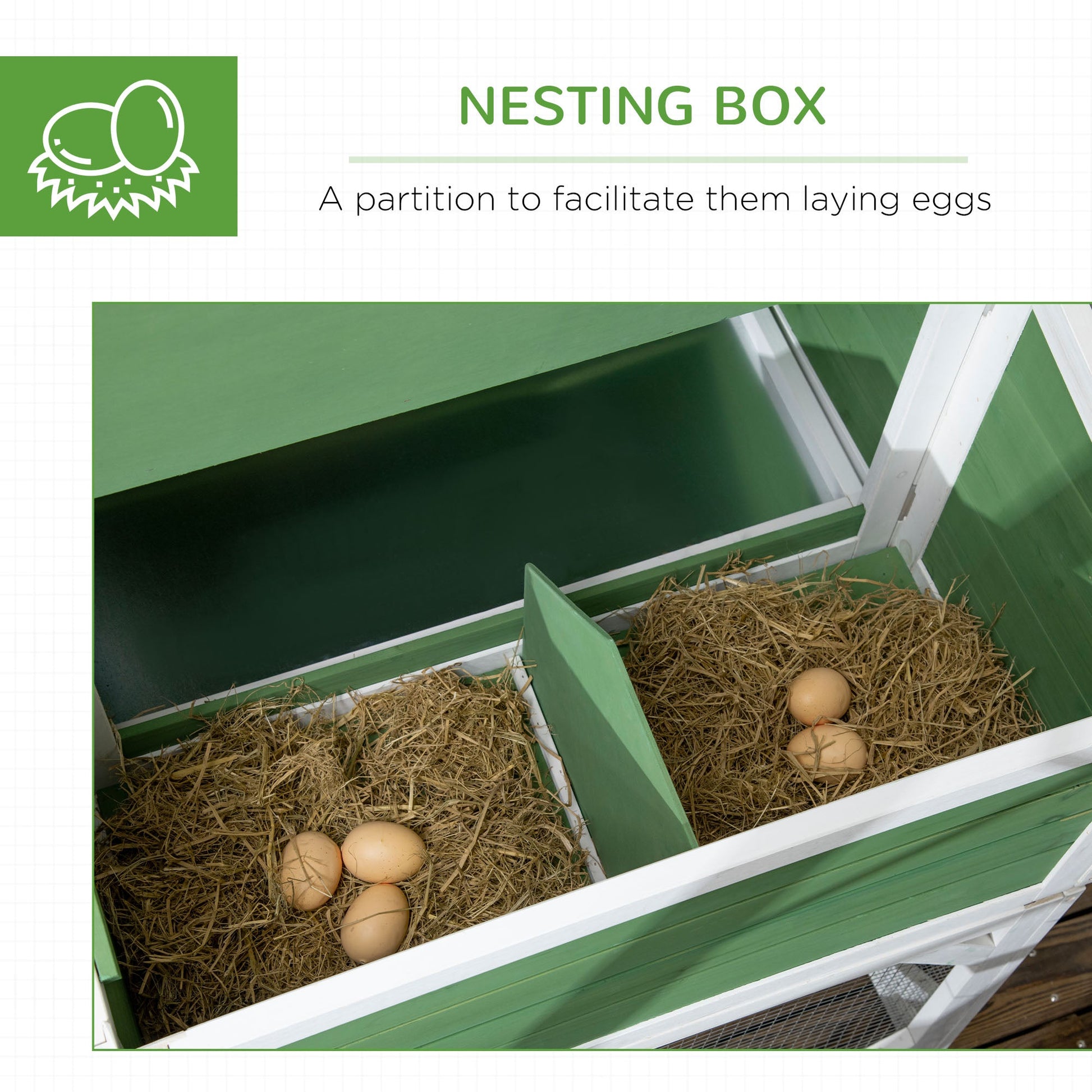 HKM-5727549 49" Wooden Chicken Coop with Garden Space and Waterproof Roof