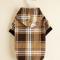 HKM-5728445 Cozy Plaid Hoodie for Pets in Various Colors and Sizes