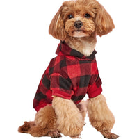 HKM-5728445 Cozy Plaid Hoodie for Pets in Various Colors and Sizes