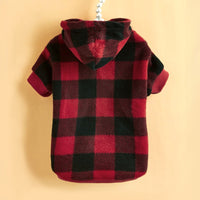 HKM-5728445 Cozy Plaid Hoodie for Pets in Various Colors and Sizes