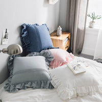 HKM-572883 Ruffled Pure Cotton Pillowcase in Various Colors – 45x45cm