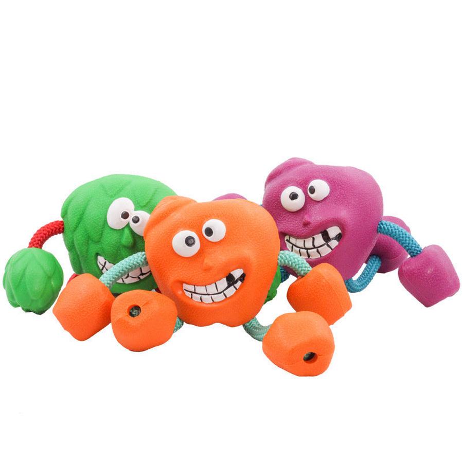 HKM-573011 Milk-Flavored Rubber Dog Toy with Cotton Rope - Various Fun Styles for Interactive Play