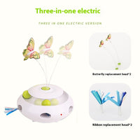 HKM-5730493 Automatic Electric Cat Toy with Rechargeable Function and Interchangeable Heads, Perfect for Pet Playtime
