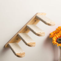 HKM-5731261 Pine Wood Cat Climbing Frame with Hammock and Staircase - Multi-Level Cat Wall Toy