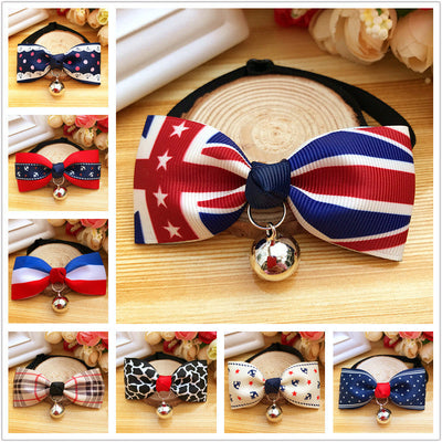 HKM-5731901 Pet Bow Tie Collar for Dogs and Cats - Adjustable Polyester - XS to S Sizes Available