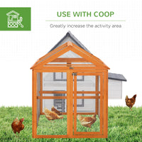 HKM-5733309 55" Expandable Chicken Coop Add-on with Fir Wood Frame and Airflow Mesh Design