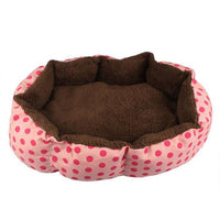 HKM-5733693 Cozy Soft Fleece Pet Bed for Dogs and Cats - Warm Plush House with Brushed Lamb Wool and PP Cotton, Multiple Colors Available