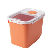 HKM-5735613 Moisture-Proof Pet Food Storage Barrel - 12L Capacity, Green/Orange/White