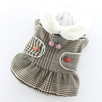 HKM-5735997 Plaid Two-Legged Dog Skirt in Purple Powder and Khaki