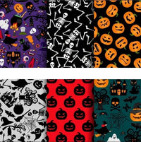HKM-573651 Ghost Pumpkin Skull Digital Printed Fabric for Autumn and Winter DIY Projects