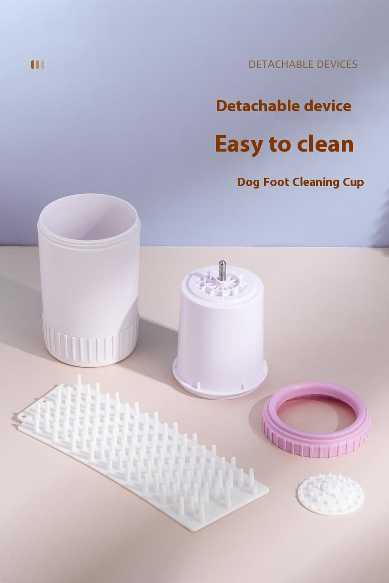HKM-5737277 Automatic Pet Foot Washing Cup for Dogs - Plastic Cleaning Tool in Light Gray, Bright Yellow, and Bass Pink